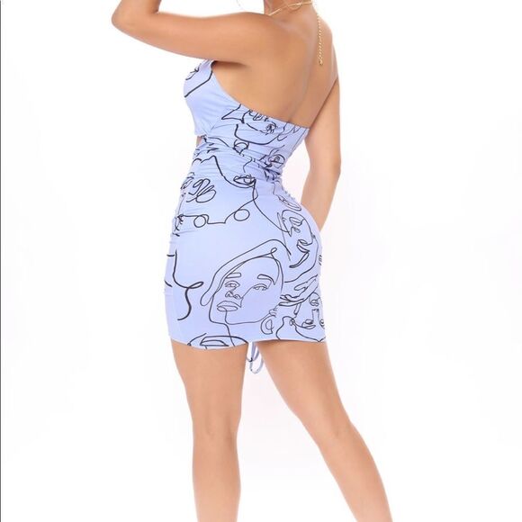No face No Case Mini Dress - Light Blue - Picture 4 of 6
